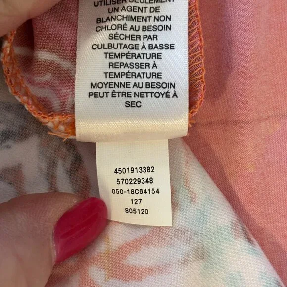 Colorful Boho-Style Short Sleeve Dress With V-Neck & Cross Back Chicos 2 = L - Picture 10 of 11